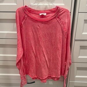 Zenana Vibrant Pink Long Sleeve Tee